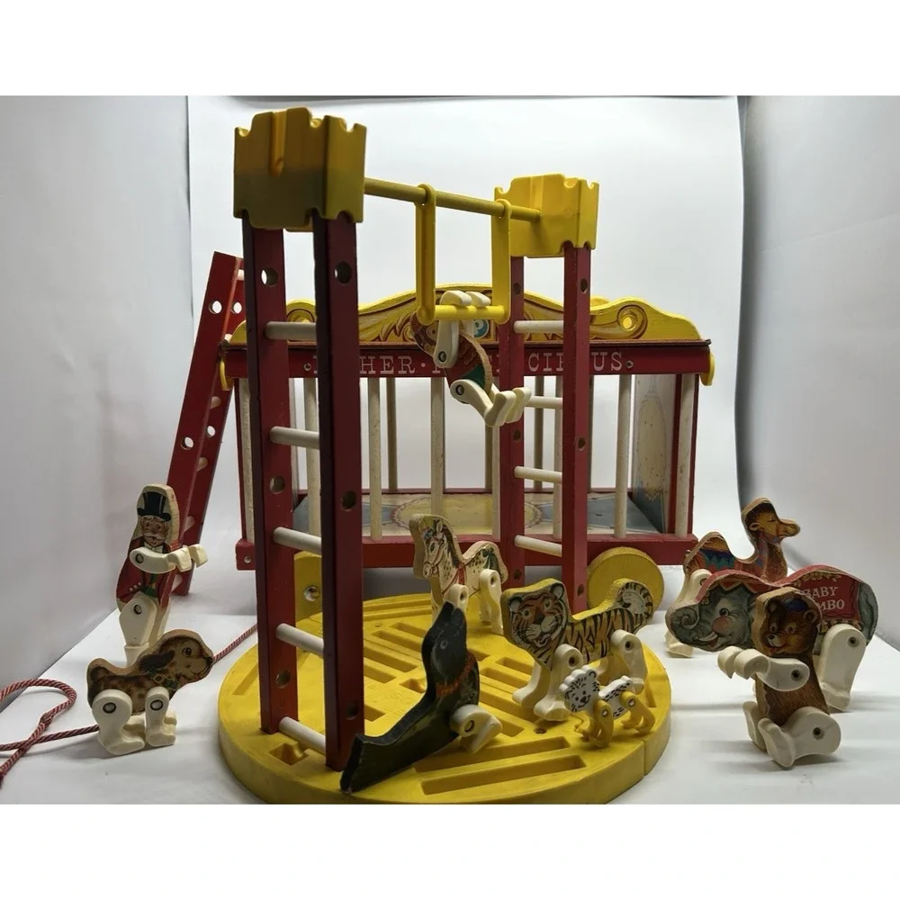 Vintage Fisher Price Circus #900 Wagon Wooden‎ Train 1962